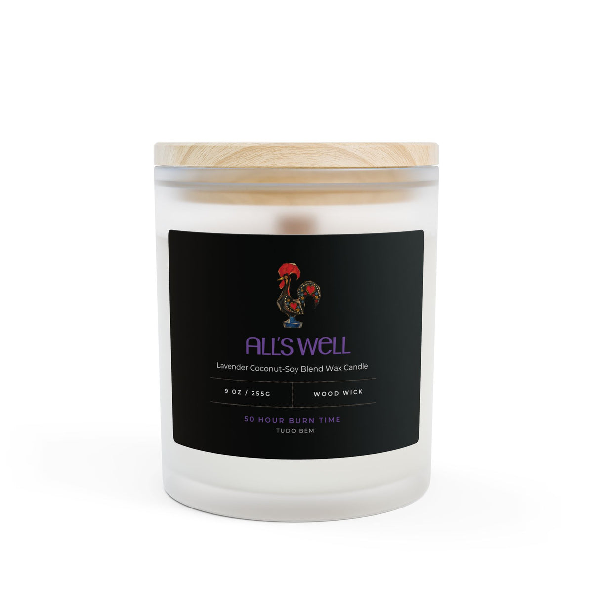 Tudo Bem Premium Wood Wick Candle - Hand Poured Coconut-Soy Wax