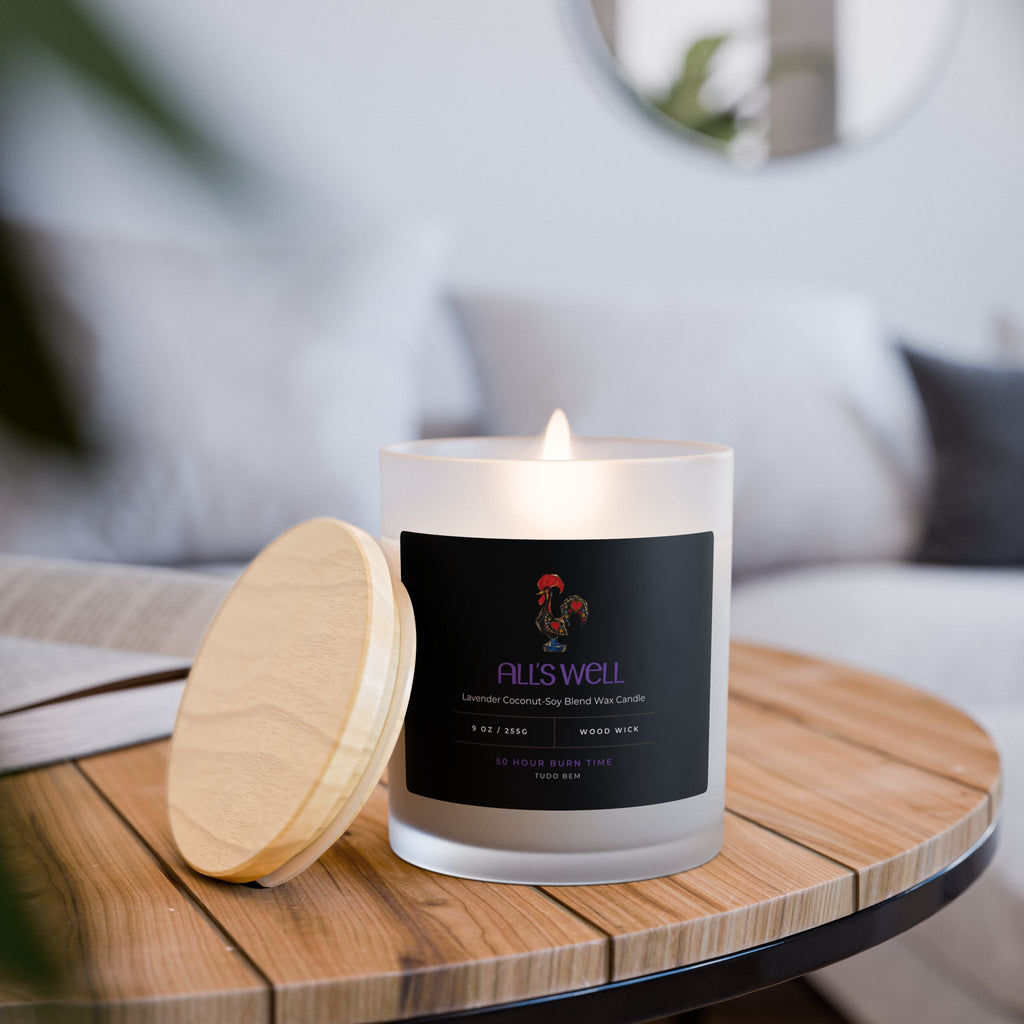 Tudo Bem Premium Wood Wick Candle - Hand Poured Coconut-Soy Wax