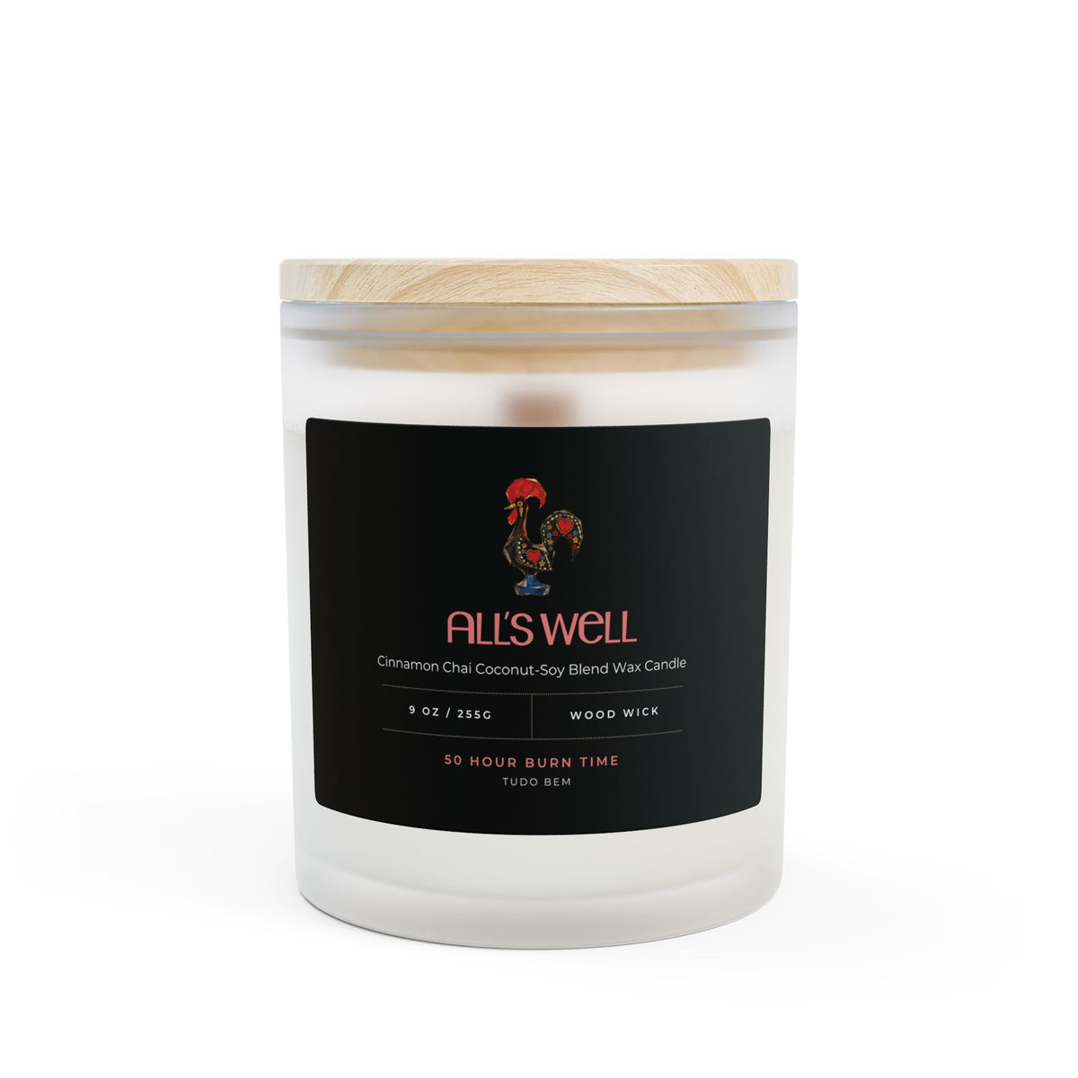 Tudo Bem Premium Wood Wick Candle - Hand Poured Coconut-Soy Wax